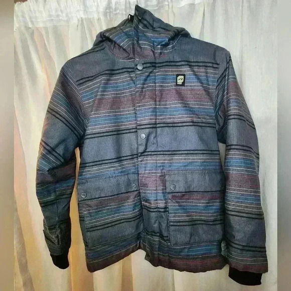 Orage Kids Snow Jacket Size Medium 10 Multi colored stripes. - Picture 1 of 9